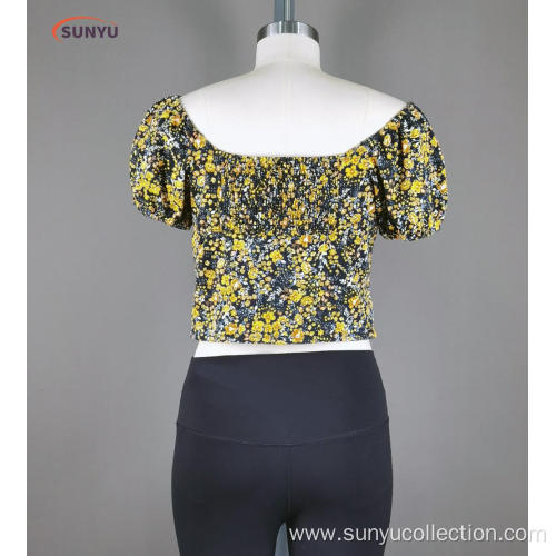 Ladei's flower print short top